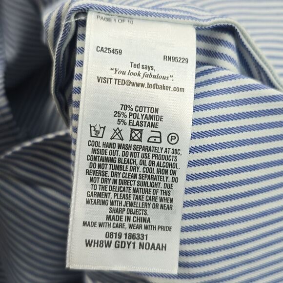 Ted Baker NWT Noaah Smoked Eyelet Off the Shoulder Dress Blue White 4 = 10 US - Picture 10 of 13